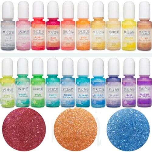 24-Color Fantasy Crystal Color Liquid DIY UV Epoxy Resin Pigment Alcohol Ink Diffusion Colorant Jewelry Making Accessories Craft
