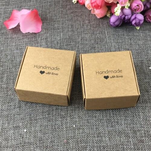 30pcs/lot 6.5*6.5*3cm brown Paper Aircraft Boxes Big Size Candy Gift Event Party Decorative Button Packing Boxes