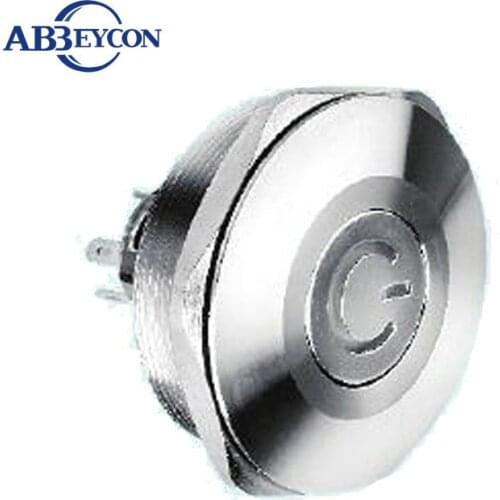 40mm 12Volt RGB Led Power Logo Illuminated Light Switch Reset Momentary On-Off Latching Waterproof Push Button Switch Stainless