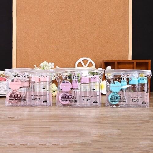 7pcs Travel Mini Make Up Container Bottle Plastic Transparent Empty Eyeshadow Makeup Cosmetic Face Cream Pot Bottles