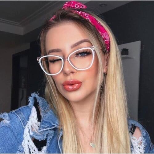 50038 TR90 Anti-blue Light Ladies Cat Eye Glasses Frame Spring Legs Men Women Optical Fashion Computer Eyeglasses