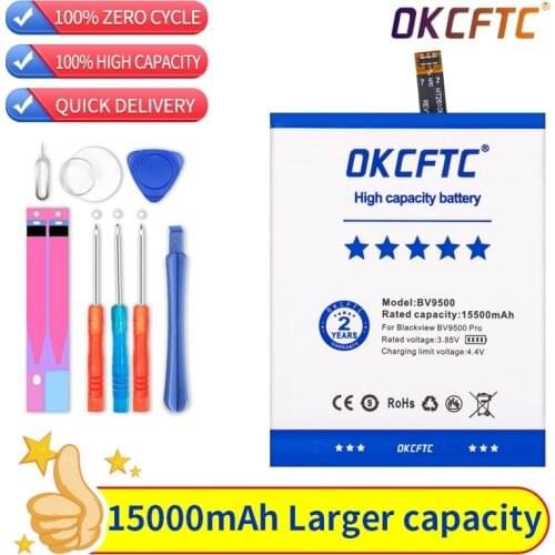 OKCFTC 15500mAh V636468P V575868P Battery For Blackview BV 9500 Battery For Blackview BV9500 Pro MT6763T 536380 Phone +Tracking