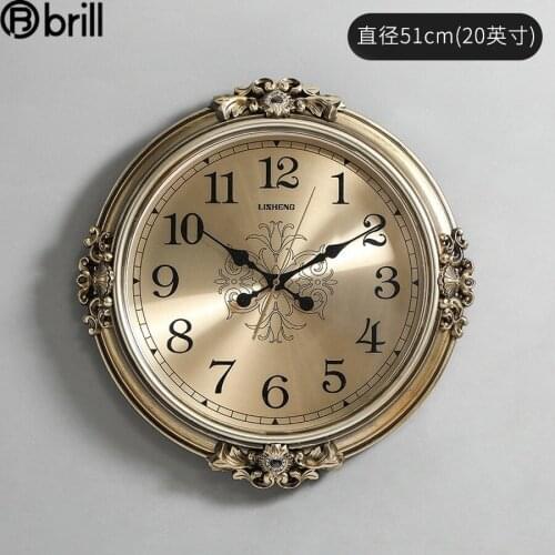 American Modern Gold Luxury Creative Wall Clock Retro Silent Wall Watch Vintage Clocks Wall Home Decor Living Room Reloj Pared