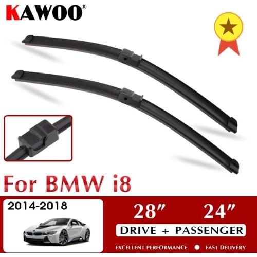 KAWOO Car Wiper Blades For BMW i8 October 2014 - Nov. 2018 Windshield Windscreen Window 28"+24" LHD RHD Auto Accessories
