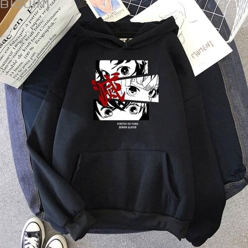 Demon Slayer Anime Hoodie Oversized Aesthetic Graphic Tanjirou Zenitsu Inosuke Japanese Streetwear Kawaii Harajuku Colors 12 Top