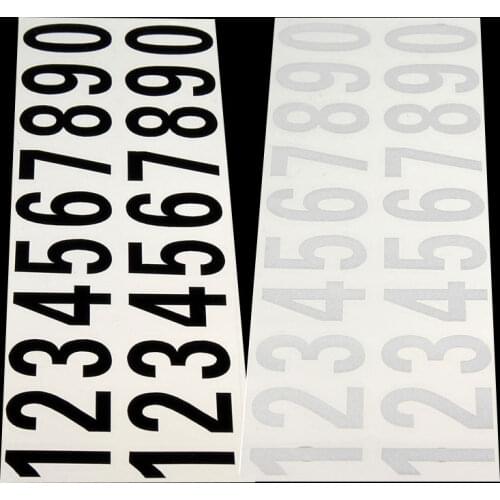 2pcs House Door Street Address Mailbox Number Or Car Digits Numeral Car Room Gate Vinyl Decal Reflective White Black Stickers