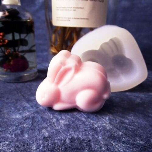 DIY Rabbit Shaped Silica Gel Mold Chocolate Fudge Candy Craft Cake Decoration Tool Soap Moon Cake Mold