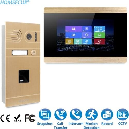 HOMSECUR 7" Wired Video Door Phone Intercom System+Intra-monitor Audio Intercom BC061-G+BM715-G