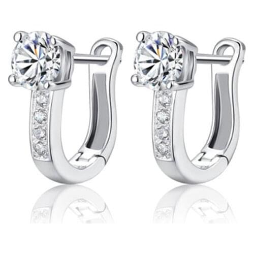Junkang star fashion jewelry ear rings rhinestone earrings jewelry 'U' shaped gift for womens ear buckles