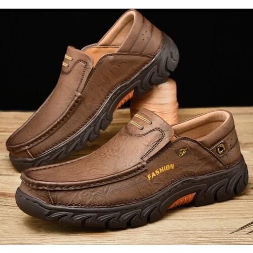 Quality Mens Leather Shoes Comfortable Luxury Man Casual Shoes Outdoor WorkShoes Cow Leather Loafers Plus Size Male Footwear