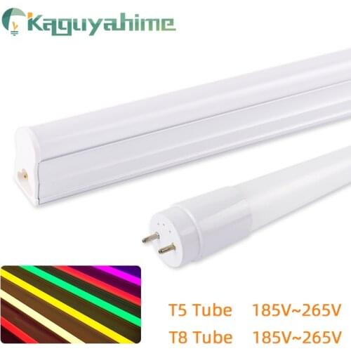 Kaguyahime LED T5 T8 Tube RGB Lamp 30cm 60cm No Flicker 220V 6W 10W T8 LED Fluorescent Tubes Integrated Light Warm White