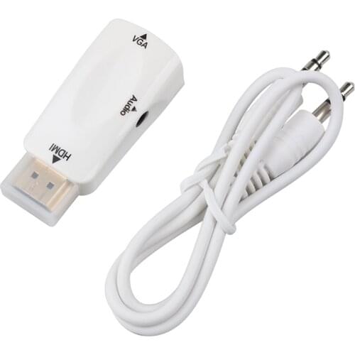 Male to Female Converter Adapter With Audio Cable HDMI-compatible to VGA for PC Laptop Tablet Support 1080P HDTV Adapter