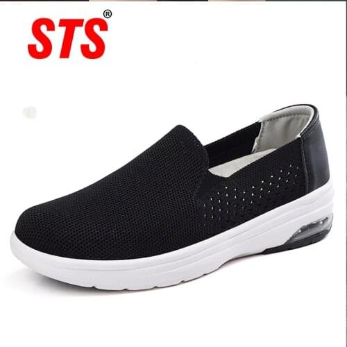 STS Women Shoes Breathe Lady Flat Summer Lady Sneakers Basket Light Breathable Shoes Female Mesh Sneaker Lady Flat Femmes Shoes