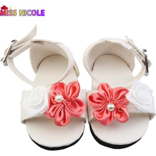 Doll Sandals Lace-up Leggings High Sandals Shoes For 18 Inch Dolls Pink Flower Doll Shoes For Blyth BJD Doll New Best Girls Gift