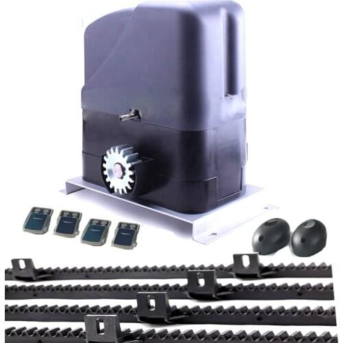 With 6m or 7m nylon racks Gate automation system 12VDC Heavy Duty Sliding Gate opener kit working with battery solar sytem