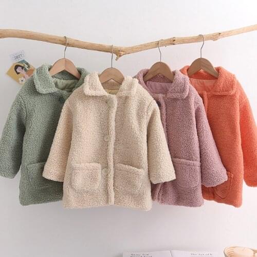 Menoea Girls Fleece Outerwear Winter 2-7 Years New Fashion Kids Autumn Solid Coats Children Sweet Clothing Baby Coats