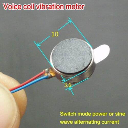 Micro Mini Flat Vibrator Vibra DC 3.7V 5V Button Type Internal Small Vibration Motor Brushless Voice Coil Long Life 10X3.6mm