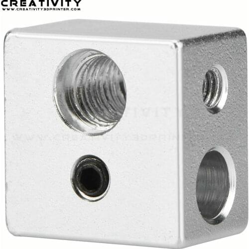 MK10 Extruder Hotend Heater Block 20x20x13mm Aluminum M7 Thread Heatbreak Fast High Heat Dissipation for 3D Printer