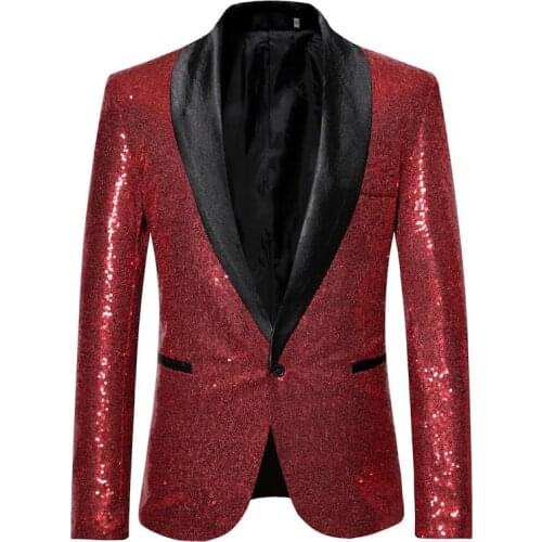 Man Performance Suit, Man Suit Sequins Elegant Blazer, Casual Wedding Blazer Jacket, Man Slim Fit Formal Ceremony Party Coat