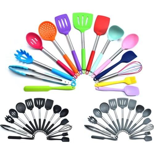 Kitchen Utensil Set 15Piece Cooking Utensils Silicone and Stainless Steel Non-stick Spatula Set Baking Tool Set cocina Gift