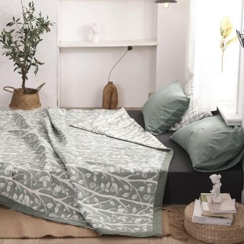 Nordic Style Geometric Cotton Muslin Sofa Cover Home Textile Adult Kids Throw Blanket Soft Warm Bedspread