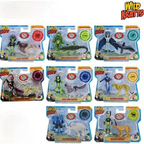 Original Wild Animal Kratts Toys Cartoon Wildlife Action Figure Model Toys Set Rattlesnake Mantis Ornament Kid Animal Collection