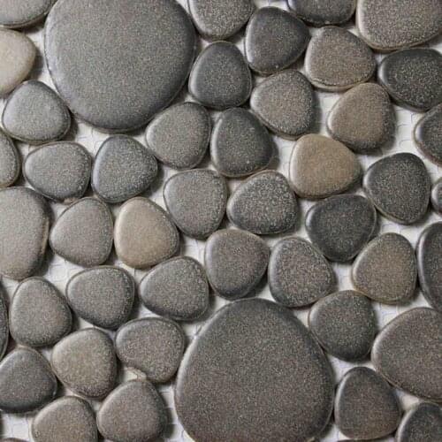 Pebble ceramic tiles for bathroom shower floor tiles kitchen backsplash hallway swimming pool mosaic brown color 30x30cm