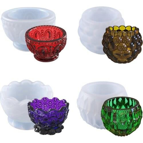 DIY Crystal Epoxy Resin Mold Creative Candle Mold Succulent Potted Embossed Bowl Silicone Mold For Resin