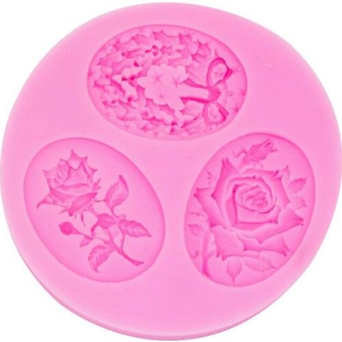 Rose-Shaped Silicone Fondant Cake Mold 15-416