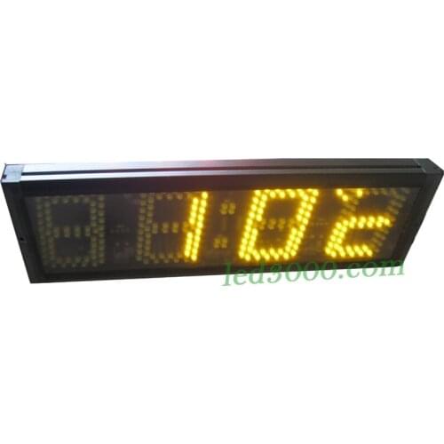 5 inch abmber color multifunction time and temperature led clock(HST4-5A)