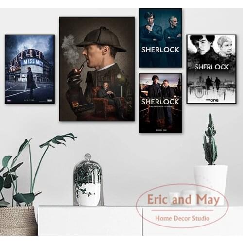 Tv Series Sherlock Movie Quality Vintage Posters And Prints Canvas Painting Pictures On The Wall Decorative Home Decor Quadro