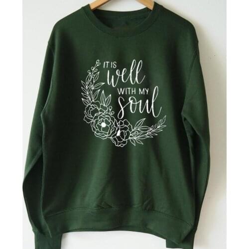 It Is Well with My Soul Fashion Hoodies Woman O-neck Hoody Female Hoodies Fleece Spring Autumn Sweatshirt Woman