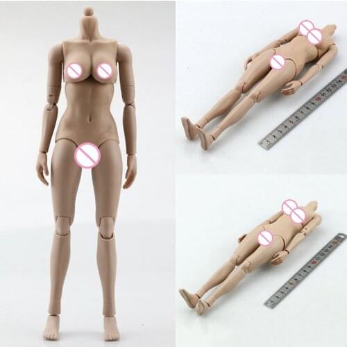 1/6 Scale Female Body Toy Wheat Skin Large/Small Breast Pose-able 12-inch Action Figure Doll for Kumik HT