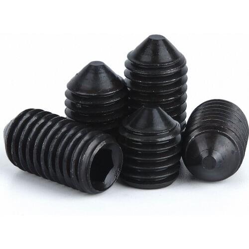 10-50pcs M2.5 M3 M4 M5 M6 M8 M10 M12 Hex Hexagon Socket Cone Point Grub Screw Set Bolts High Tensile Grade 12.9 Carbon Steel