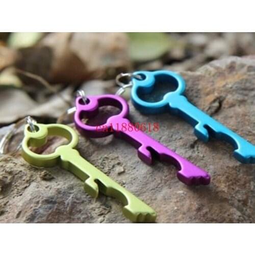 100pcs/lot DHL FreeShipping Wholesale Key Shaped Bottle Opener Keychain Aluminum alloy Beer Bottle Opener Cheap Keychains