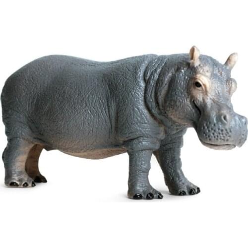 12*4*5.5CM Childrens Science and Education Simulation Solid Static Animal Model Decoration Hippo Wild Animal Plastic Toy
