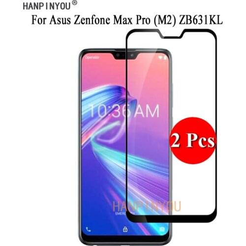 2 Pcs/Lot For Asus Zenfone Max Pro (M2) ZB631KL 6.26" Full Cover Screen Protector Tempered Glass Protective Film + Clean Tools