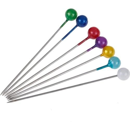 2 styles 38mm 100pcs/box Round Pearl Head Dressmaking Pins Weddings Corsage Florists Sewing Pin