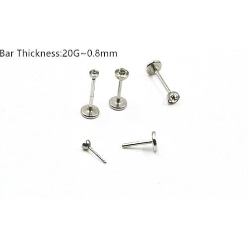 50pcs Body Jewelry Thin Bar 20G Push In Lip Morne Rings Earrings Stud CZ Cartilage Helix Tragus Piercings Body Jewelry