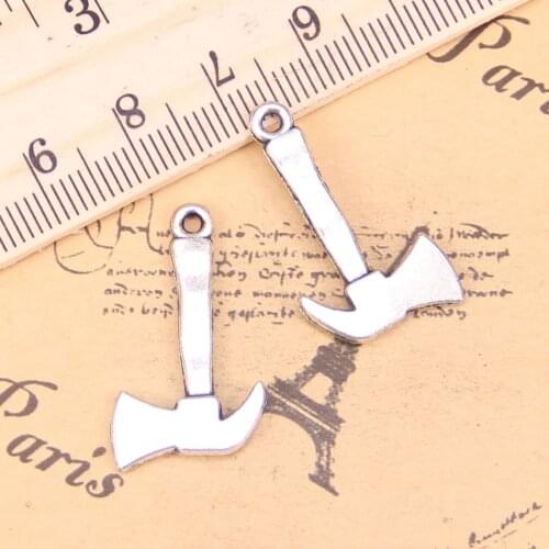 68pcs Jewelry Charms fire axe ax 26x15mm Antique Silver Plated Pendants Making DIY Handmade Tibetan Silver Jewelry