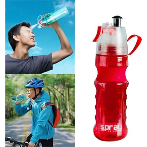 800ML Sports Water Bottle 2 in 1 Multi-Functional Portable Insulated Drinking Bottle Misting Water Bottle