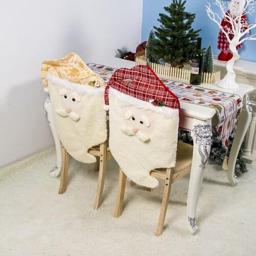 Christmas Chair Cover Santa Claus Cap Hat Christmas Decorations for Home Hotel Navidad New Year Party Seat Cover Chair Cover