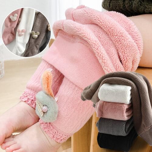 Tights For Children Girls Stockings Warm Thick Pantyhose Cotton Korean 2020 Winter High Elastic Childrens Mickey Pants