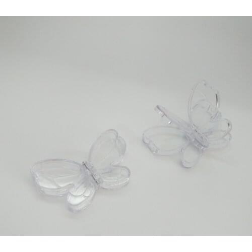 4 Clear color empty Butterfly Shape Eye shadow Container, Lip Gloss Compact Case 50pcs