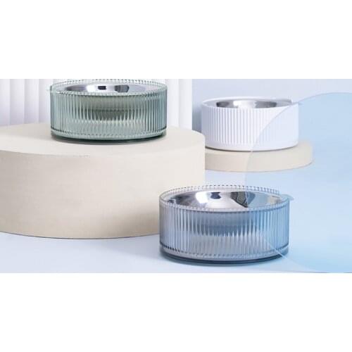 New Youpin Stainless Steel Heatable Cat Bowl Pet Dog Food Drink Water Tilted Feeder Feeding Dish Bowl Anti-overflow Shallow