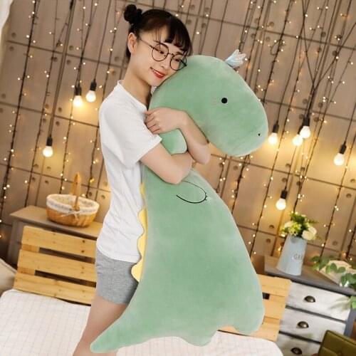 Hot Super Soft Dinosaur Plush Pillow Toy Stuffed Cartoon Animal Crocodile Doll Nap Cushion High Quality Baby Girls Birthday Gift