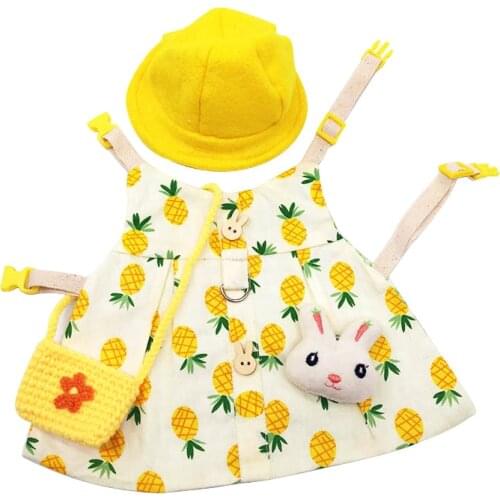 Rabbit Vest Harness Leash Set Small Pet Dutch Pig Decoration Costume with Hat & Cortex Leash for Bunny Small Animal Walking