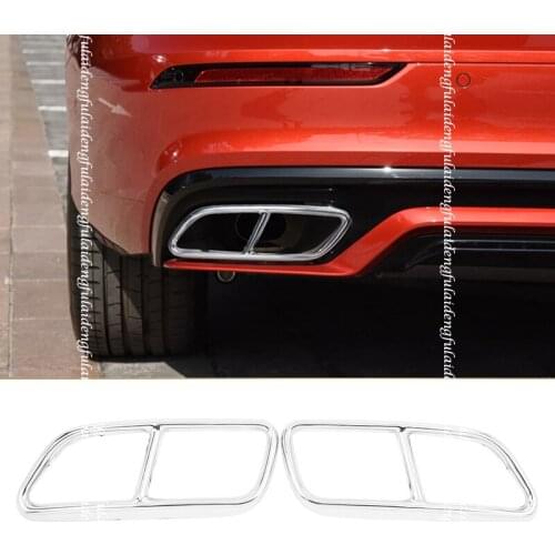 2PCS For Volvo S60 2020 stainless steel Car Tail throat trim frame cover Molding Car accessories