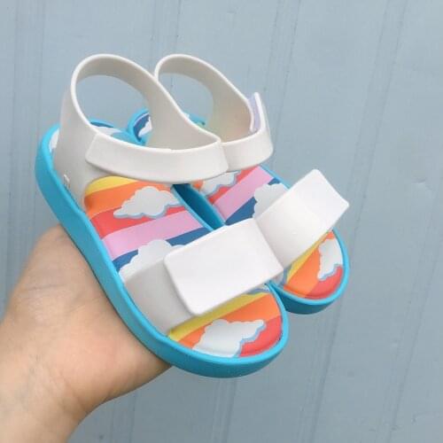 Mini Melissa 2021 New Summer Girls Boys Jelly Shoes Non-slip Kids Beach Sandal Toddler Shoe Soft Sandals Girl flat shoes SH19081