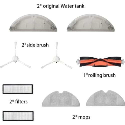 Original Water Tank Dust Box Bag Accessories Rolling Brush Filter Side Brush Mops Sets Parts for Xiaomi Dreame D9 Vacuum Cleaner